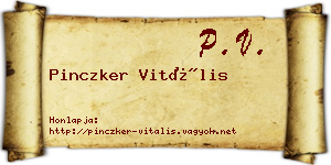 Pinczker Vitális névjegykártya
